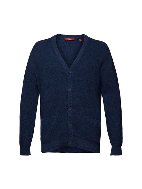 Esprit Strickjacke Cardigan mit V-Ausschnitt, 100 % Baumwolle (1-tlg) günstig online kaufen