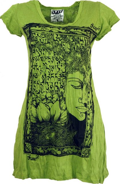 Guru-Shop T-Shirt Sure Long Shirt, Minikleid Mantra Buddha - lemon Festival günstig online kaufen
