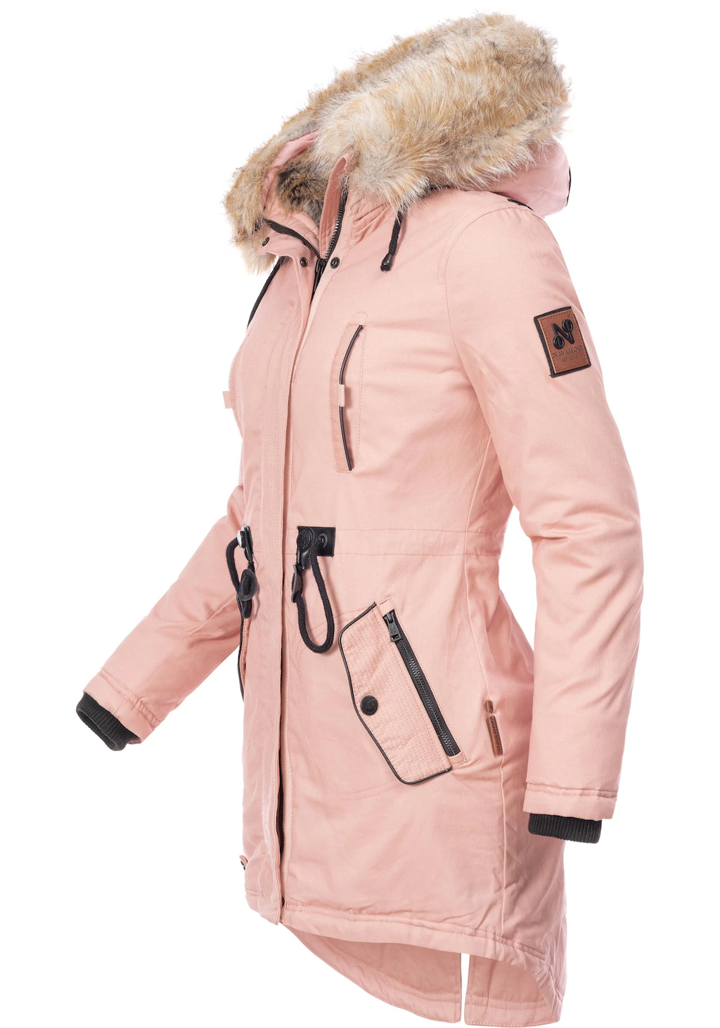 Navahoo Wintermantel "Bombii", stylischer Damen Winterparka mit Kunstfell-K günstig online kaufen