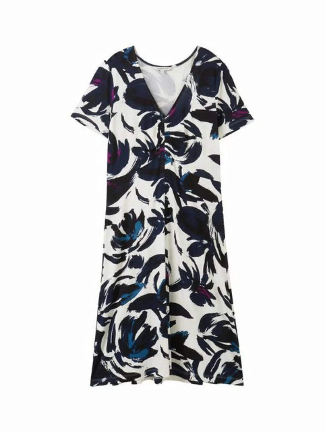 TOM TAILOR Sommerkleid easy jersey dress, dark blue floral design günstig online kaufen