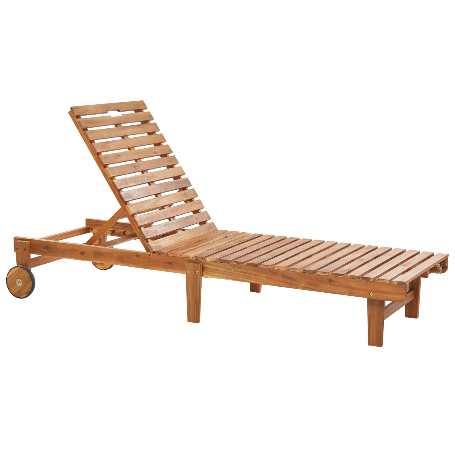 Beliani Gartenliege Heller Holzfarbton Weiss 197x70x67 günstig online kaufen