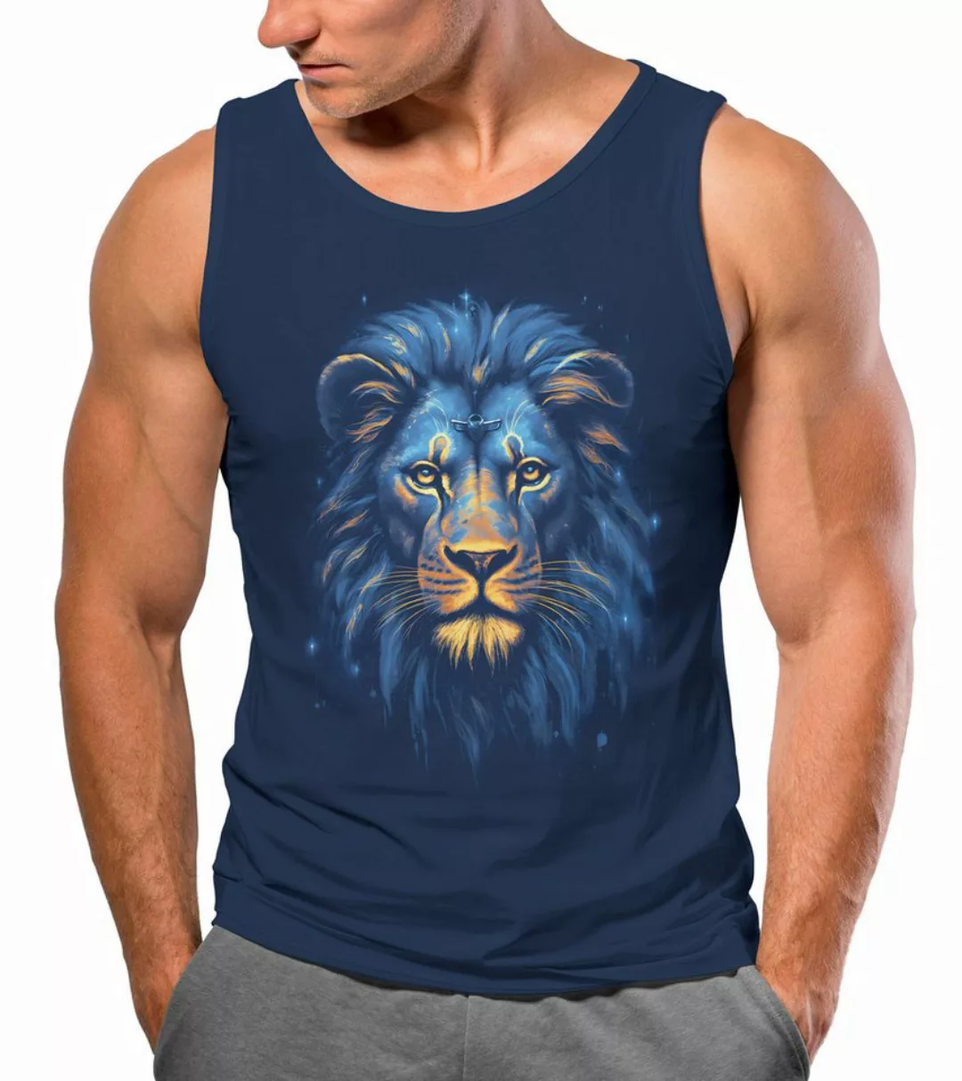 Neverless Tanktop Herren Tank-Top Löwe Lion Art-Print Kunst Illustration Au günstig online kaufen