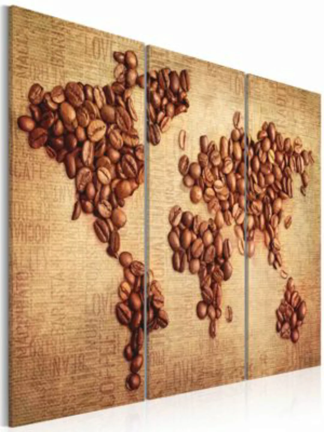 artgeist Wandbild Kaffee aus der ganzen Welt - Triptychon mehrfarbig Gr. 60 günstig online kaufen