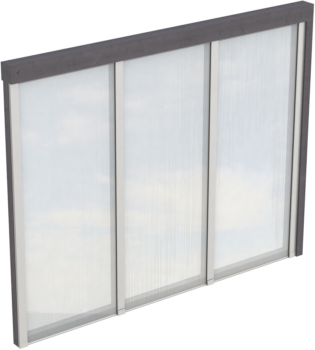 Skan Holz Seitenwand m. Polycarbonatplatten (WA) 255 x 200 cm Fichte Grau günstig online kaufen