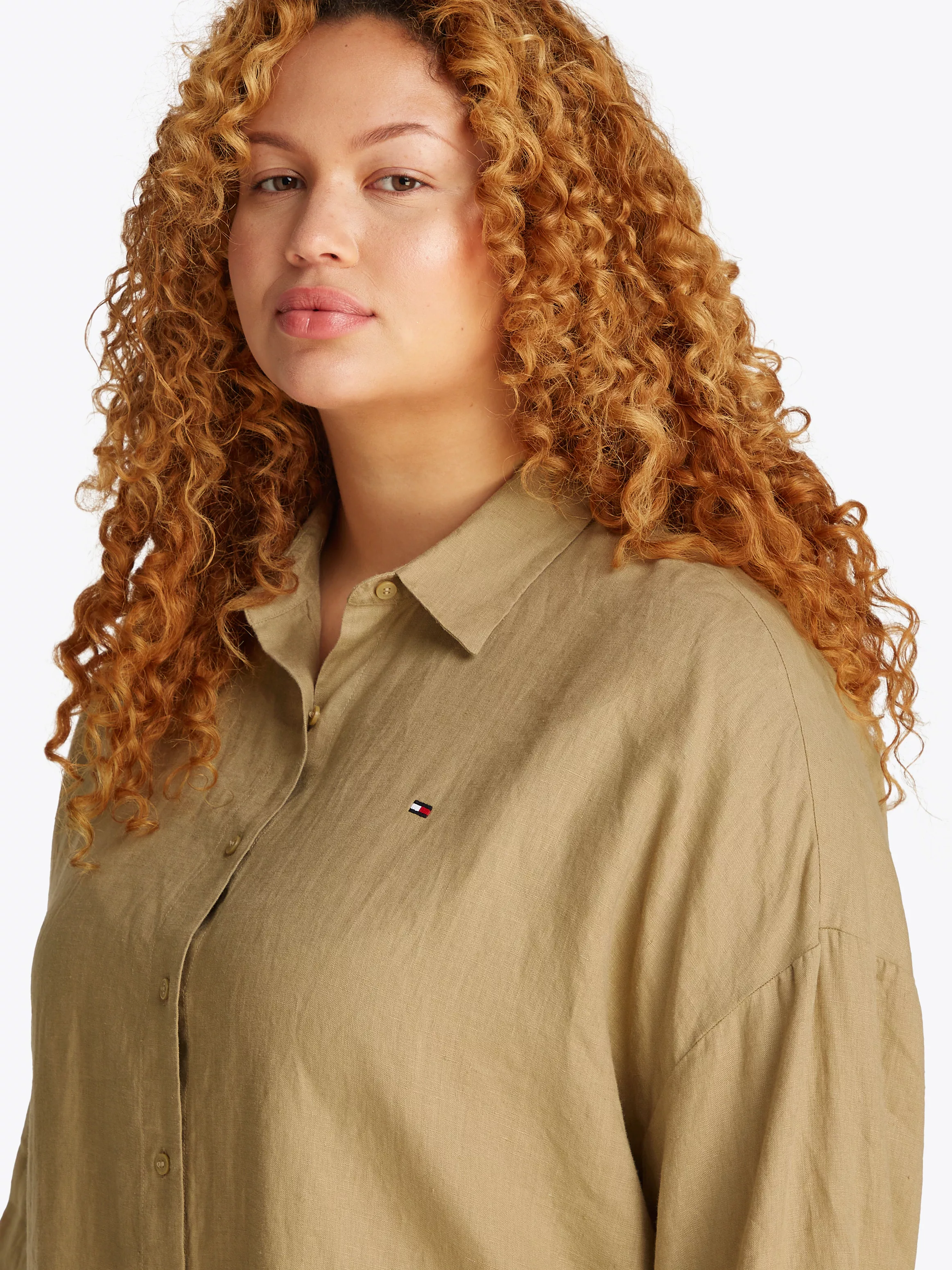 Tommy Hilfiger Curve Hemdbluse "CRV ESS LINEN EASY SHIRT", in Großen Größen günstig online kaufen