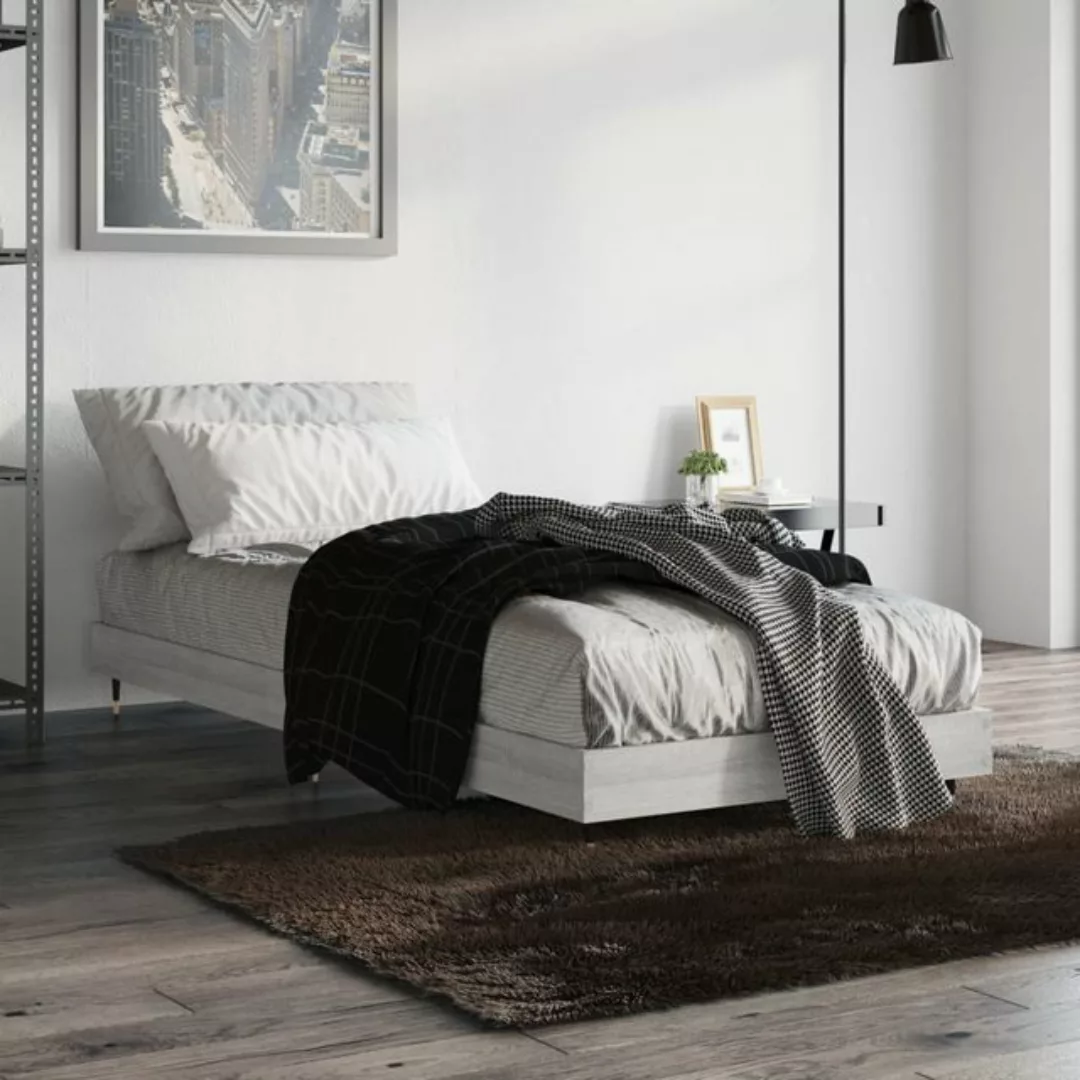 vidaXL Bett Bettgestell Grau Sonoma 75x190 cm Holzwerkstoff günstig online kaufen