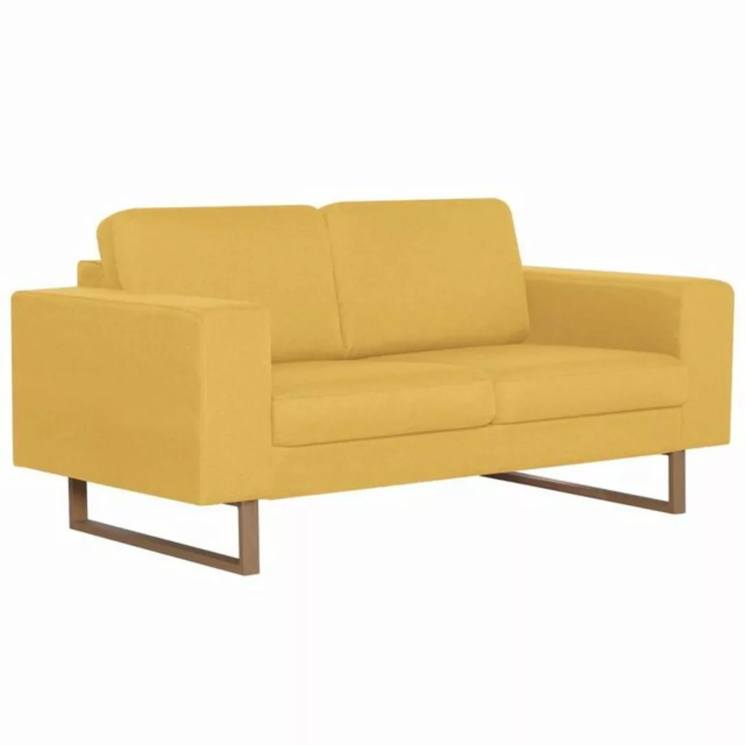 furnicato 2-Sitzer 2-Sitzer-Sofa Stoff Gelb günstig online kaufen