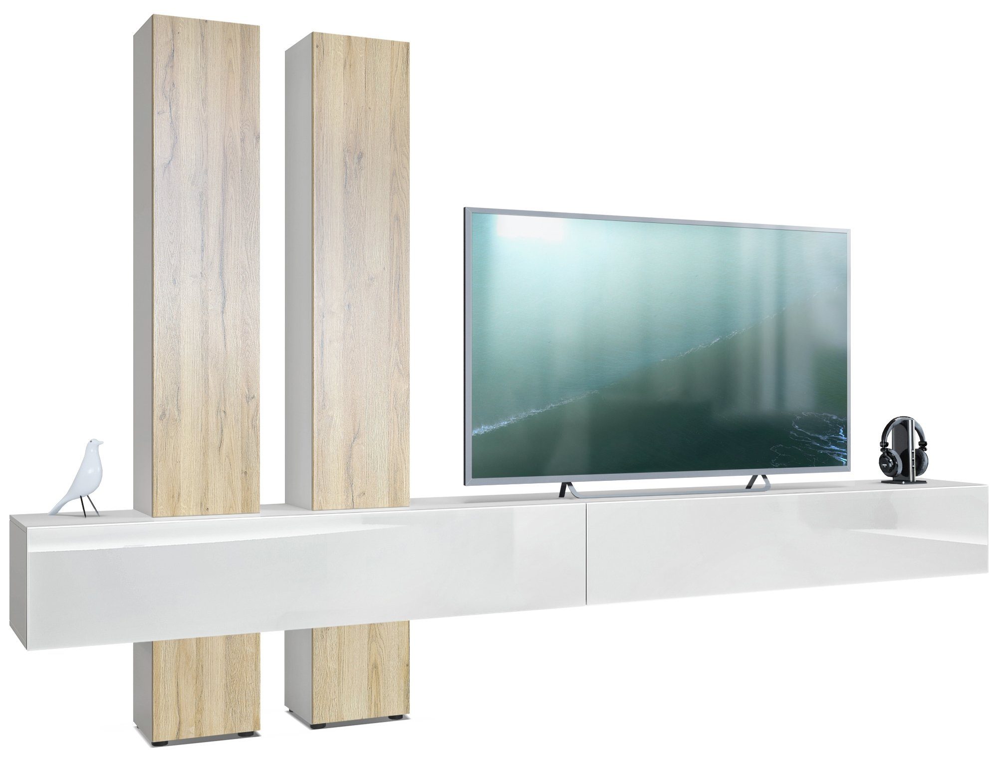 Vladon Wohnwand Moja, (Anbauwand, mit Rückwand günstig online kaufen