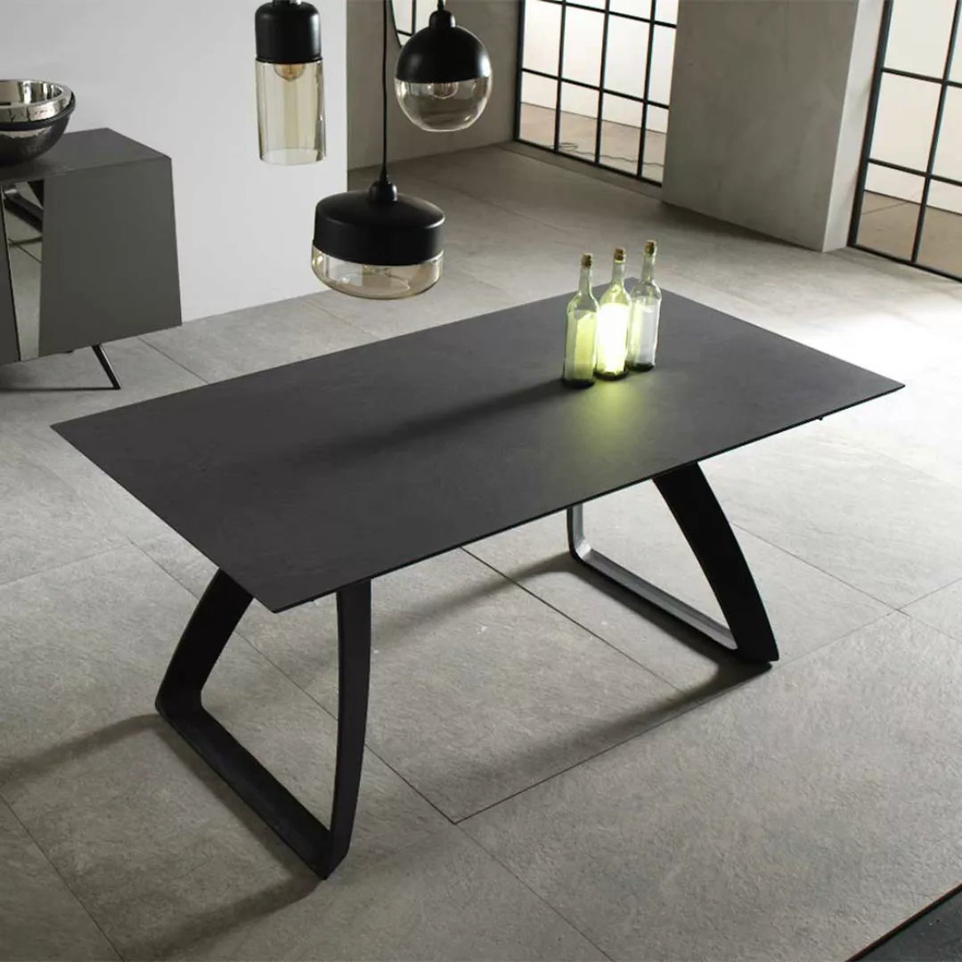 Ausziehbarer Tisch in Schwarz und Dunkelgrau modern günstig online kaufen