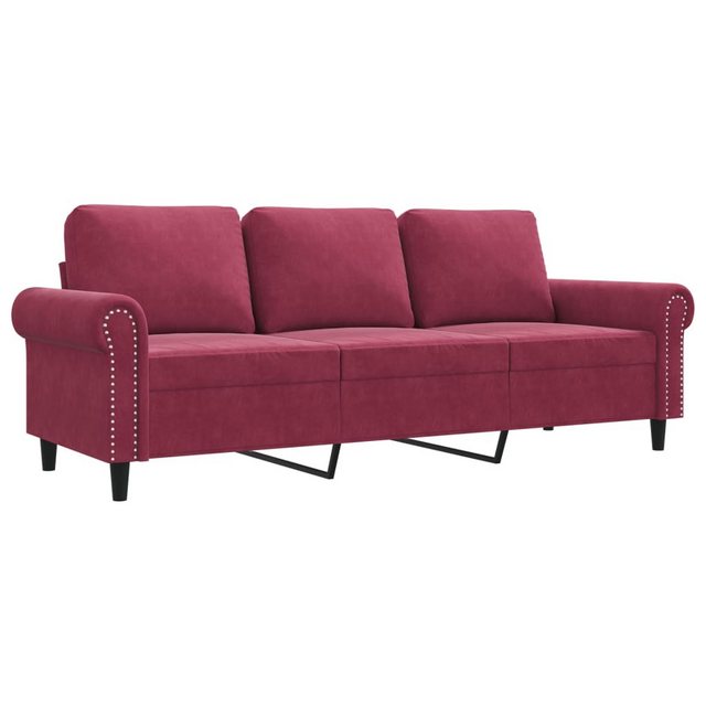 vidaXL Sofa, 3-Sitzer-Sofa Weinrot 180 cm Samt günstig online kaufen