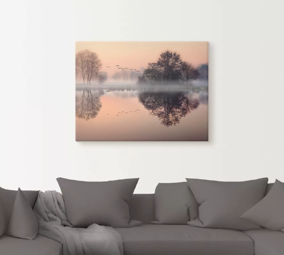 Artland Wandbild "Früh morgens am See....", Gewässer, (1 St.), als Leinwand günstig online kaufen