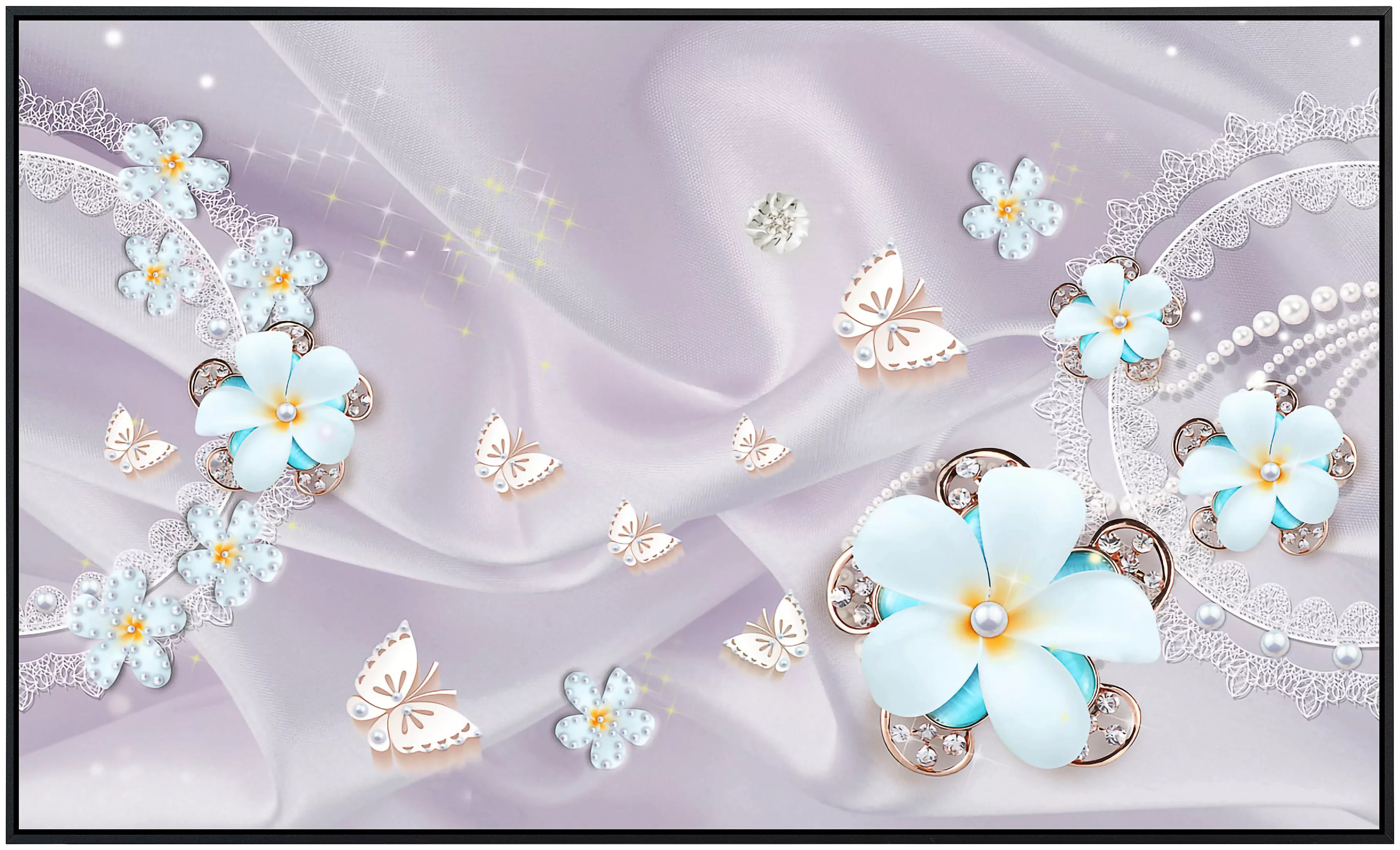 Papermoon Infrarotheizung »Muster mit Blumen und Schmetterlingen«, sehr ang günstig online kaufen