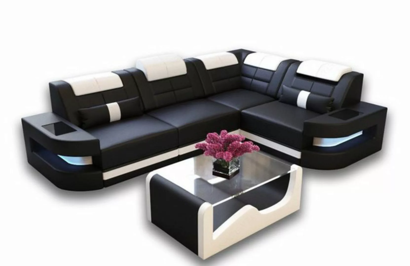 Sofa Dreams Ecksofa Ledercouch Sofa Leder Como L Form Ledersofa, Couch, mit günstig online kaufen