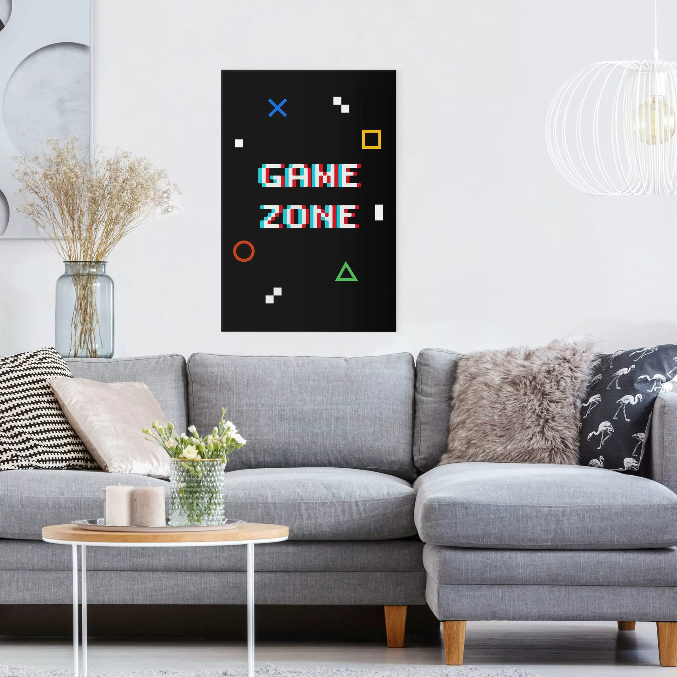 Leinwandbild Pixel Spruch Game Zone günstig online kaufen