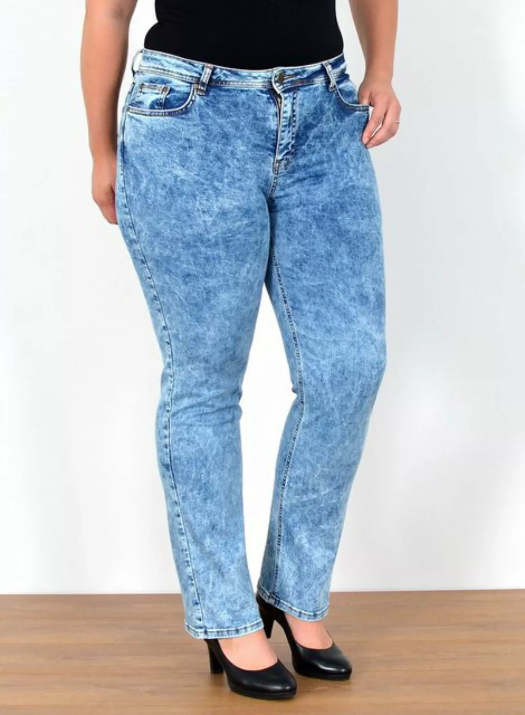 ESRA Straight-Jeans FG2 High Waist Jeans Damen Straight Hose Stretch bis Üb günstig online kaufen