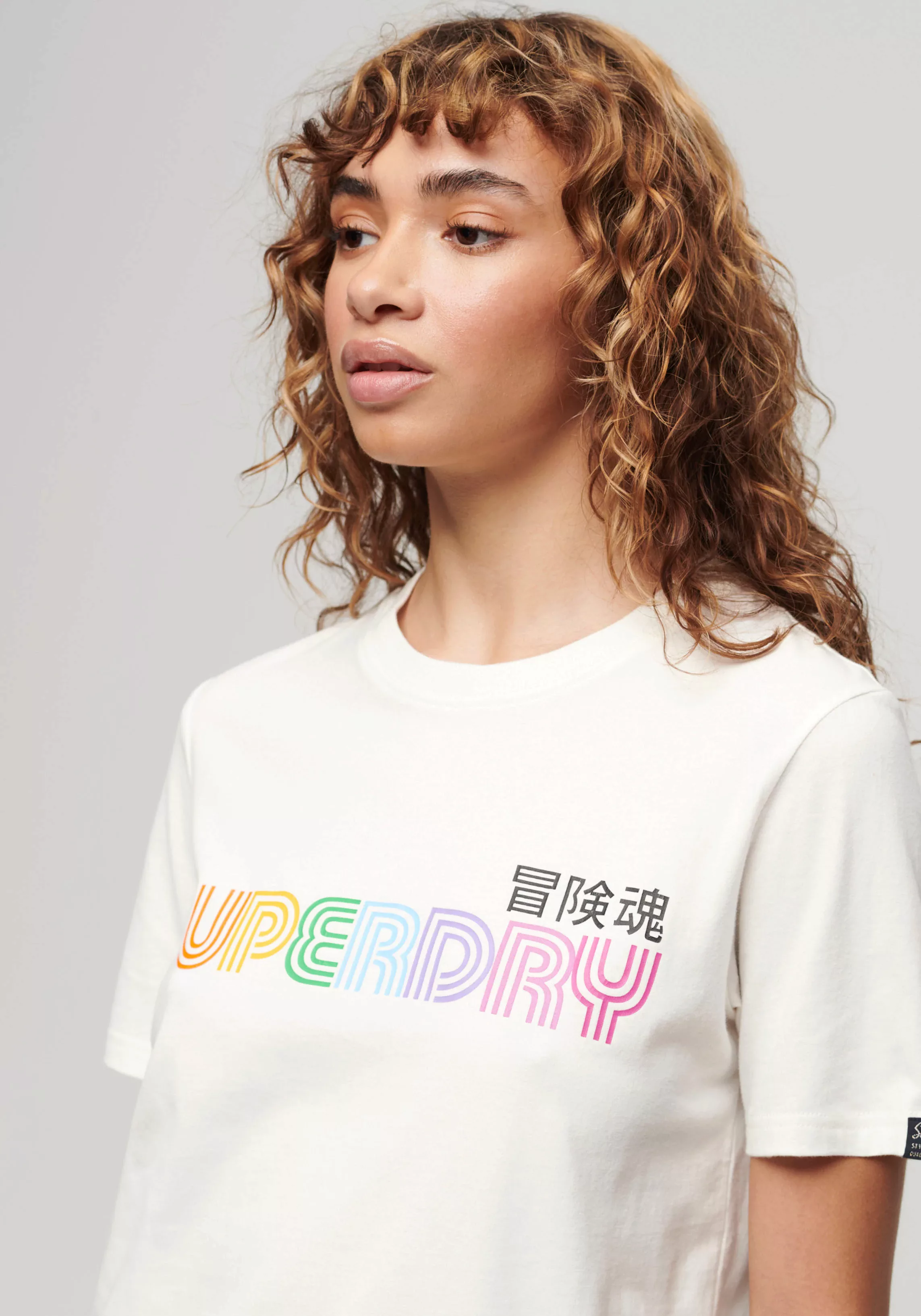 Superdry Kurzarmshirt "RAINBOW LOGO RELAXED T SHIRT" günstig online kaufen
