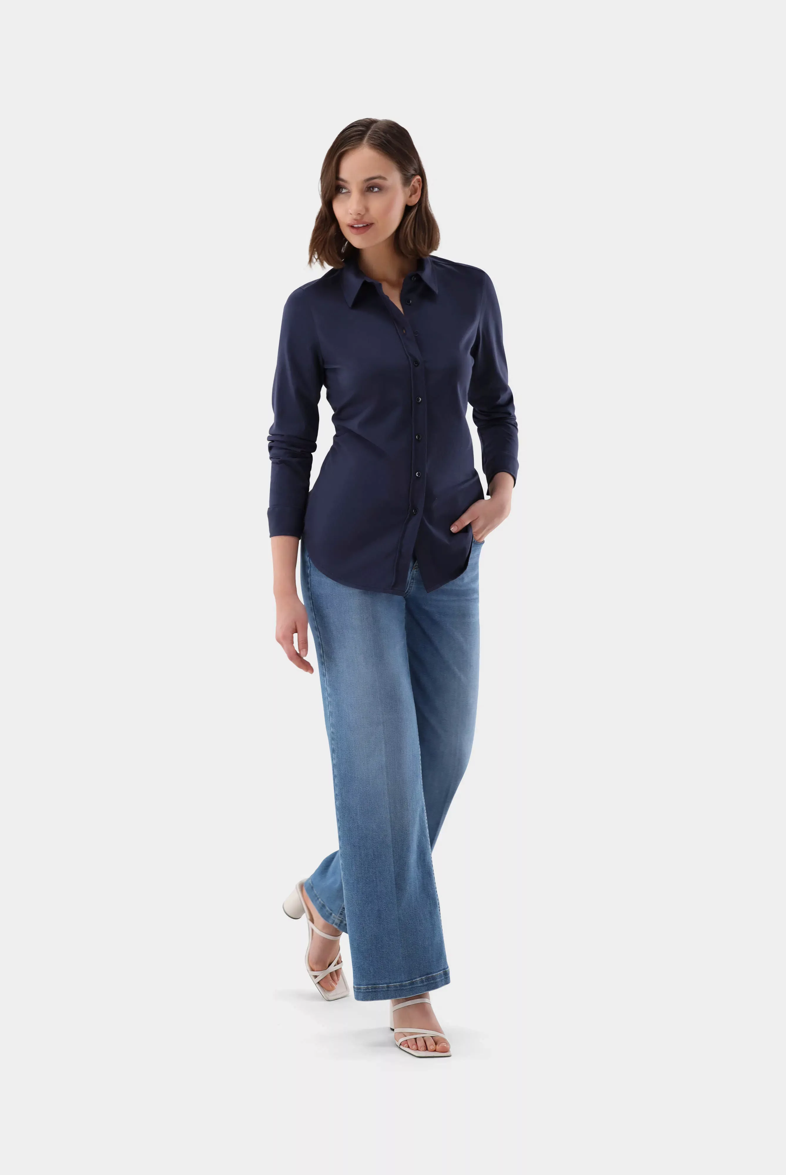 Jersey Hemdbluse günstig online kaufen