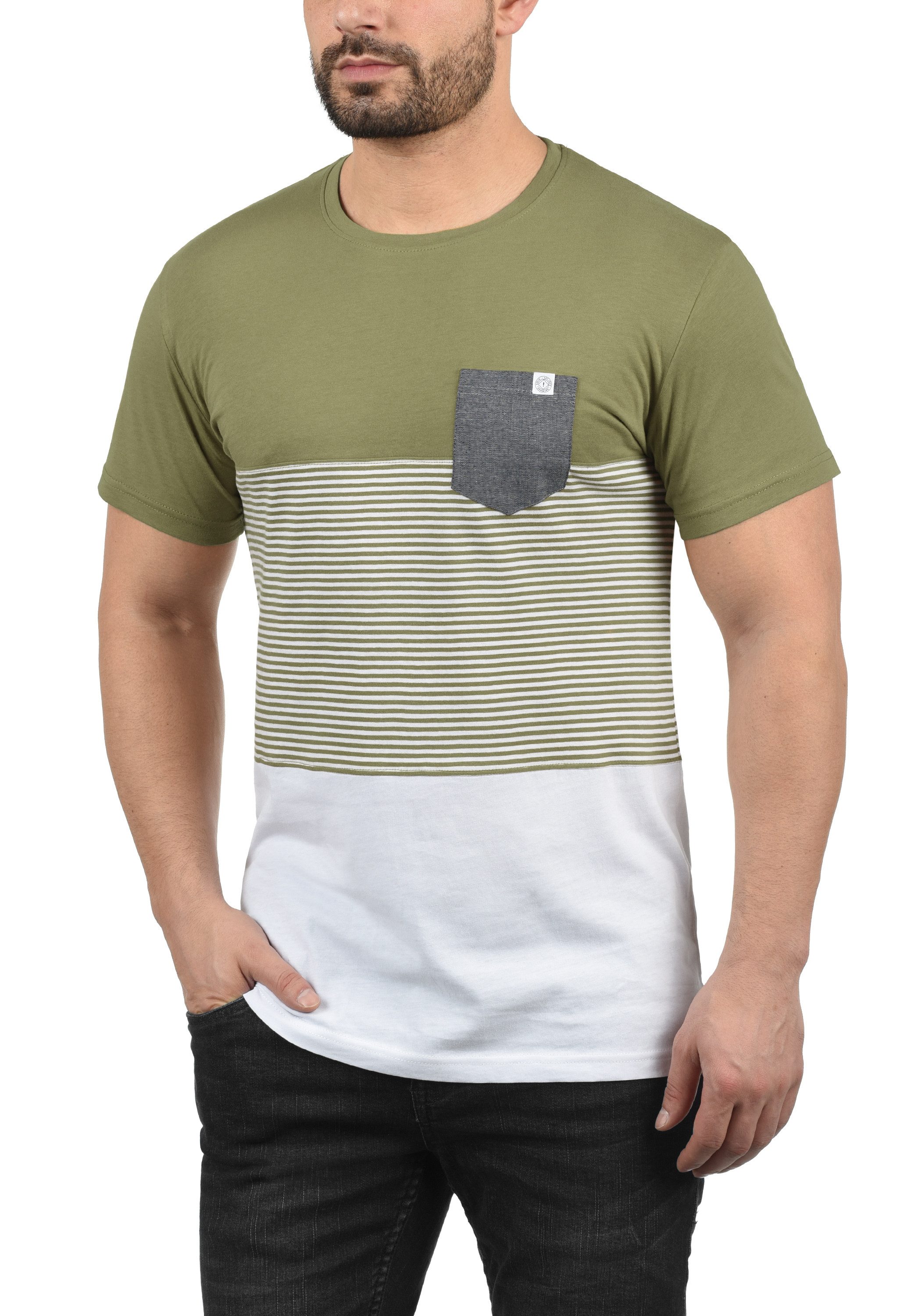!Solid Rundhalsshirt SDMalte Kurzarmshirt mit Streifen günstig online kaufen