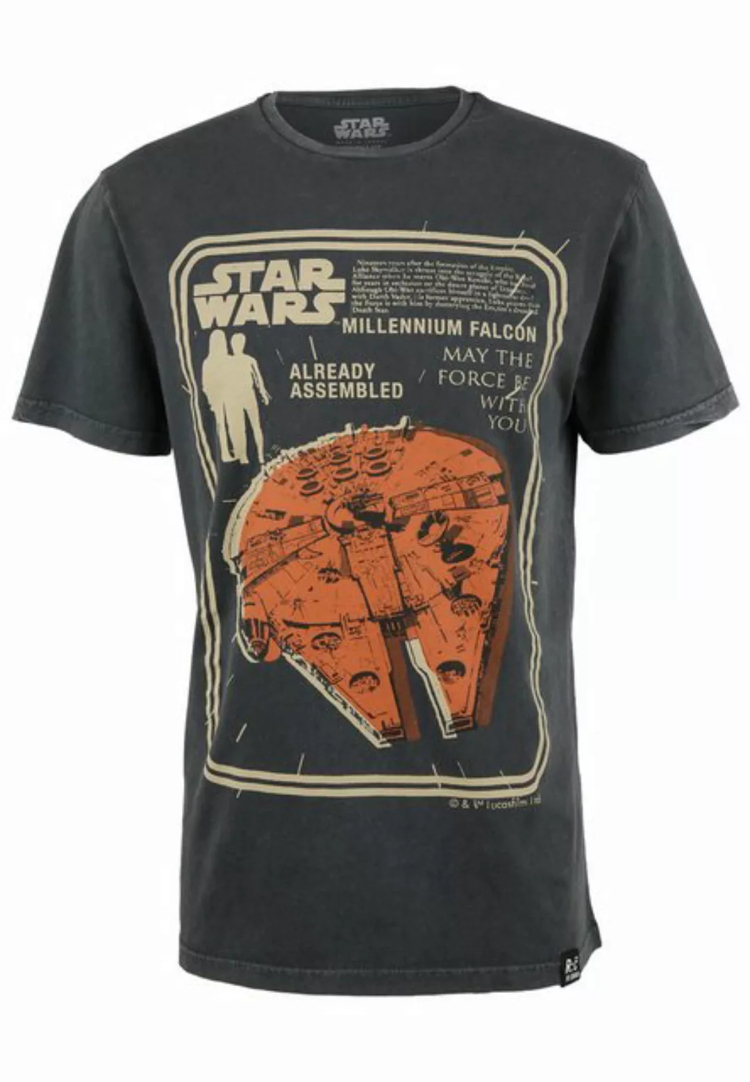 Recovered T-Shirt Star Wars Millenium Falcon Assembled GOTS zertifizierte B günstig online kaufen