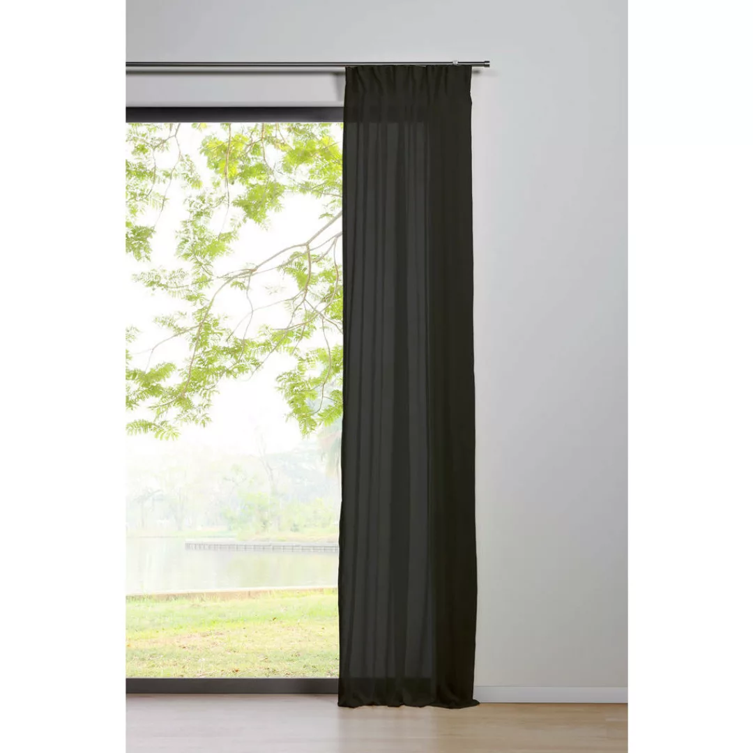 Kombivorhang 2er Pack Pure schwarz B/L: ca. 135x300 cm günstig online kaufen