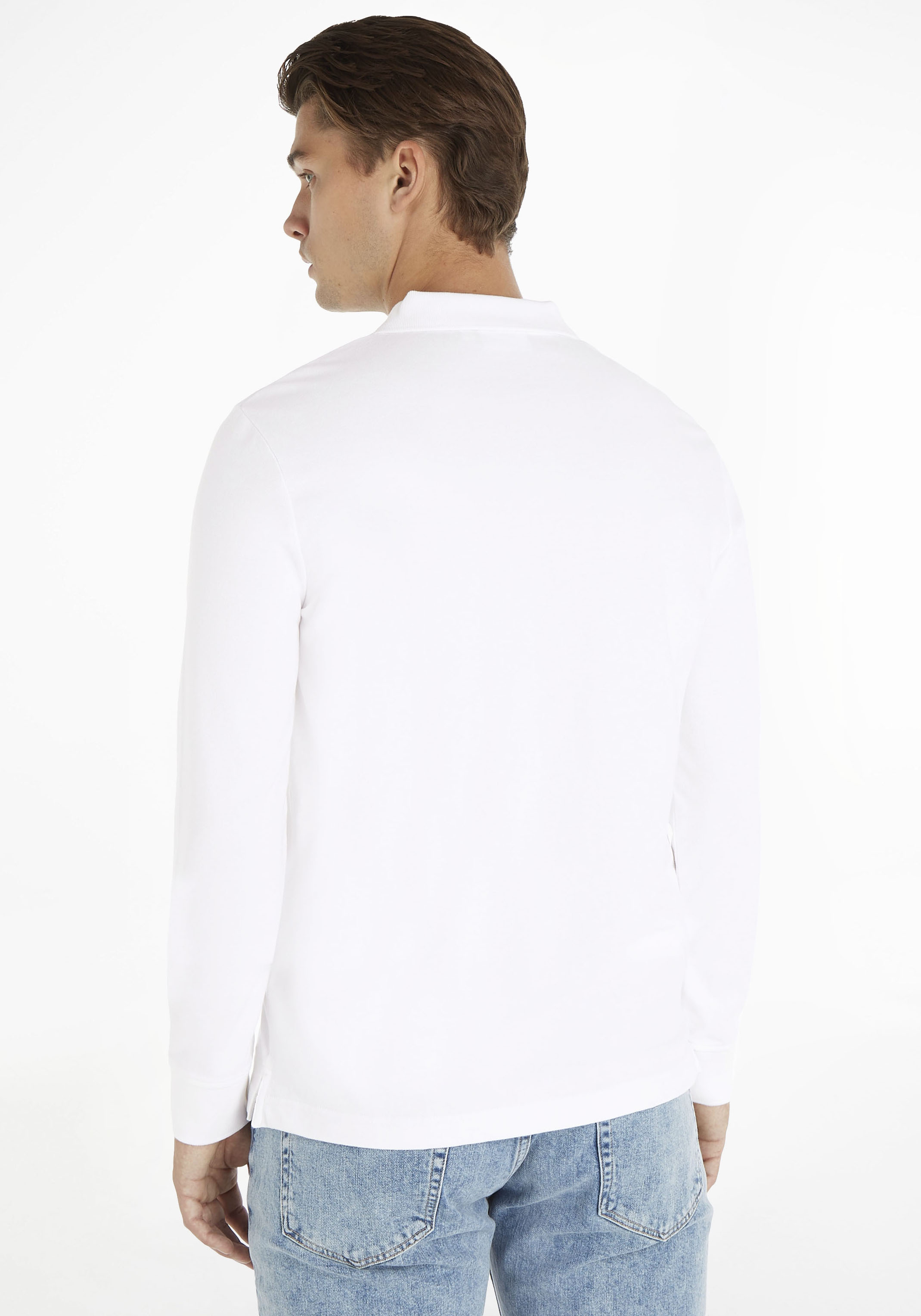 Calvin Klein Poloshirt STRETCH PIQUE LS POLO mit knopflosem Polokragen günstig online kaufen