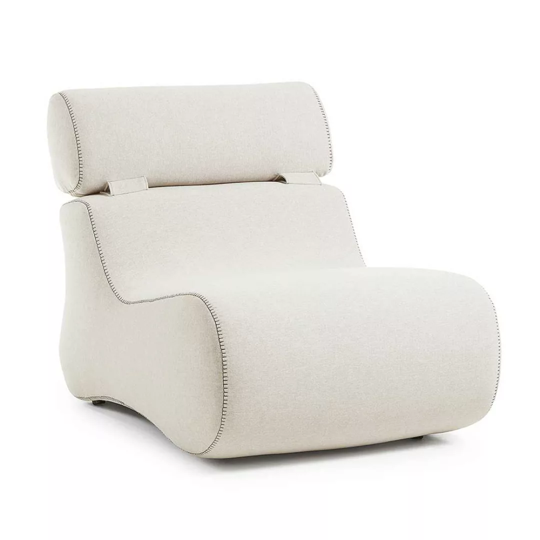 Organischer Sessel in Beige Stoff Lehne klappbar günstig online kaufen