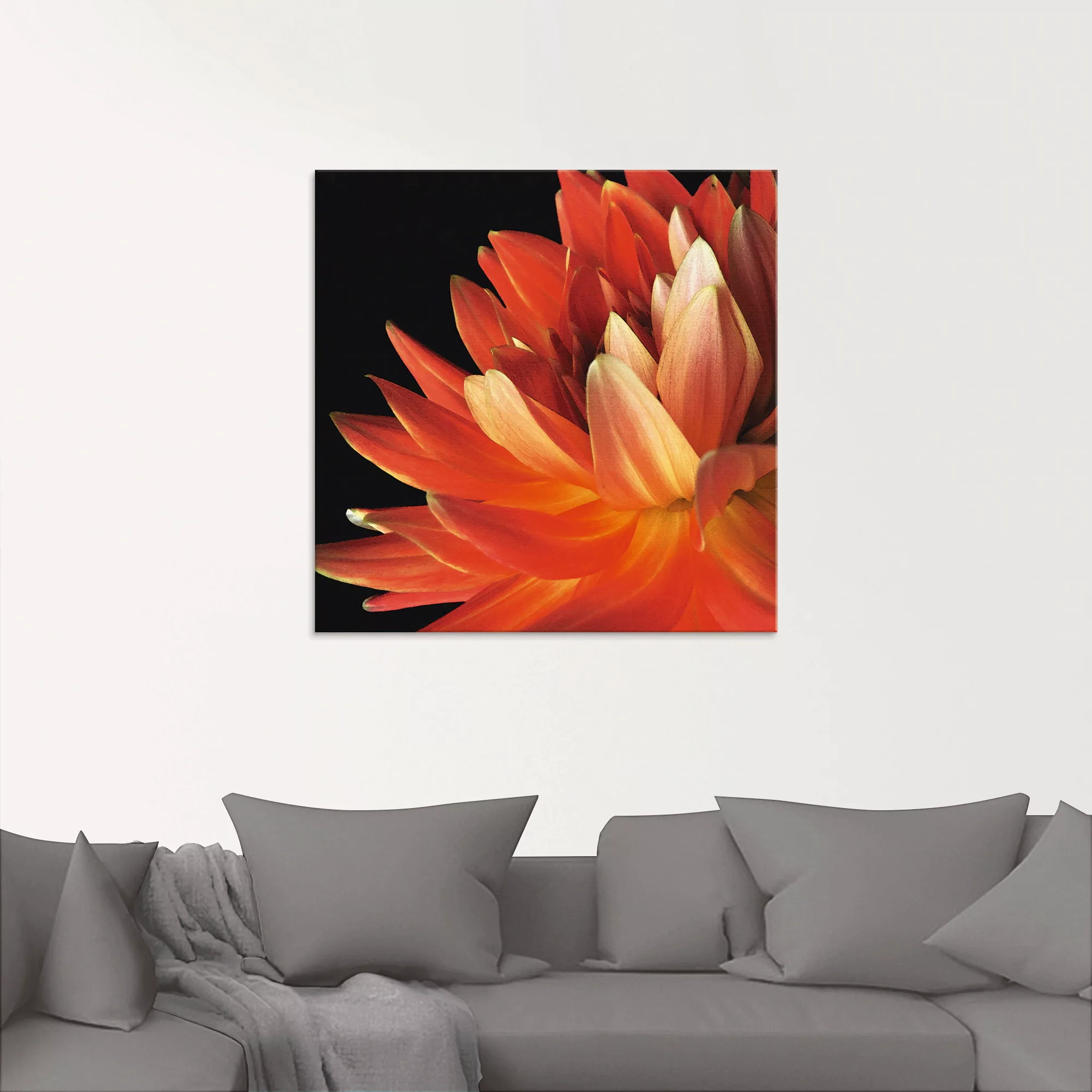 Artland Glasbild "Rote Dahlie", Blumen, (1 St.) günstig online kaufen
