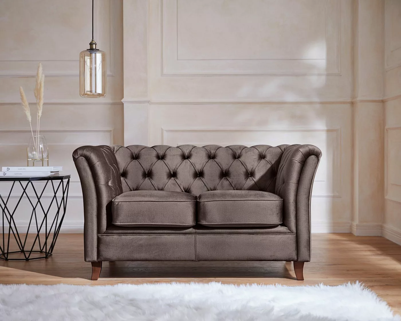 Home affaire Chesterfield-Sofa "Reims", mit echter Chesterfield-Knopfheftun günstig online kaufen