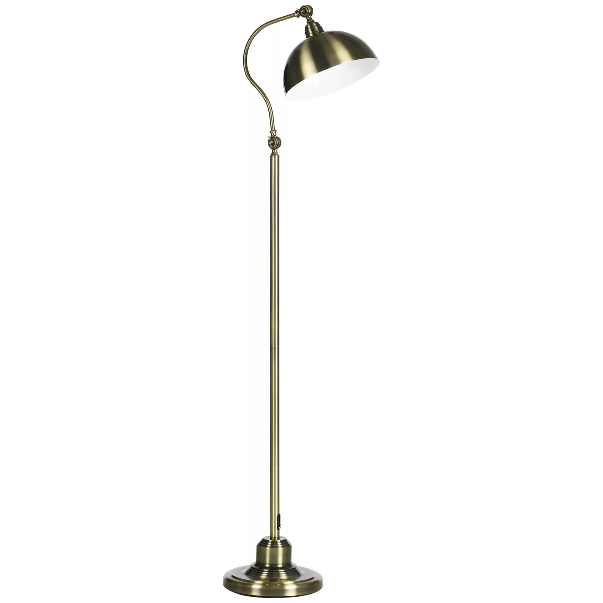 HOMCOM Stehlampe Retro Bogenlampe mit verstellbarem Lampenschirm E27 Messin günstig online kaufen