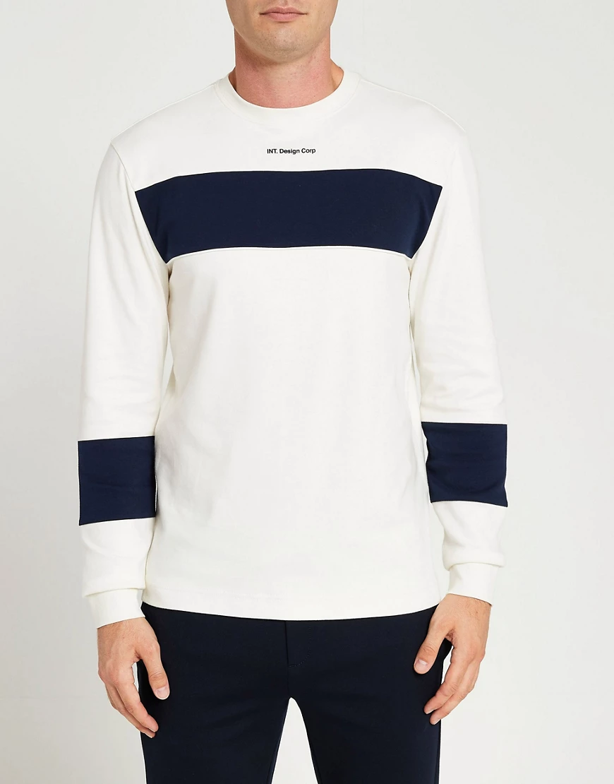River Island – Prolific – Schmales, bedrucktes T-Shirt mit Farbblockdesign günstig online kaufen