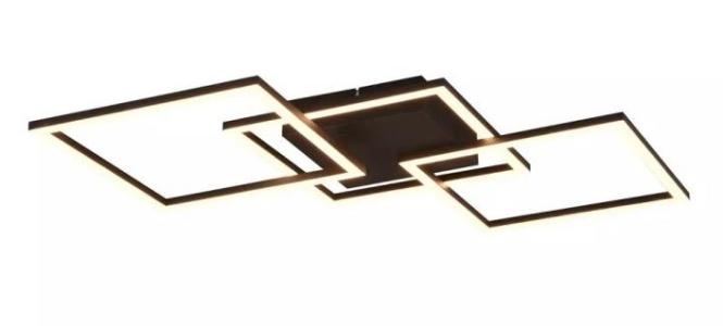 Reality LED-Deckenleuchte Trail 1-flammig Schwarz Matt 52,6 cm x 52,6 cm günstig online kaufen