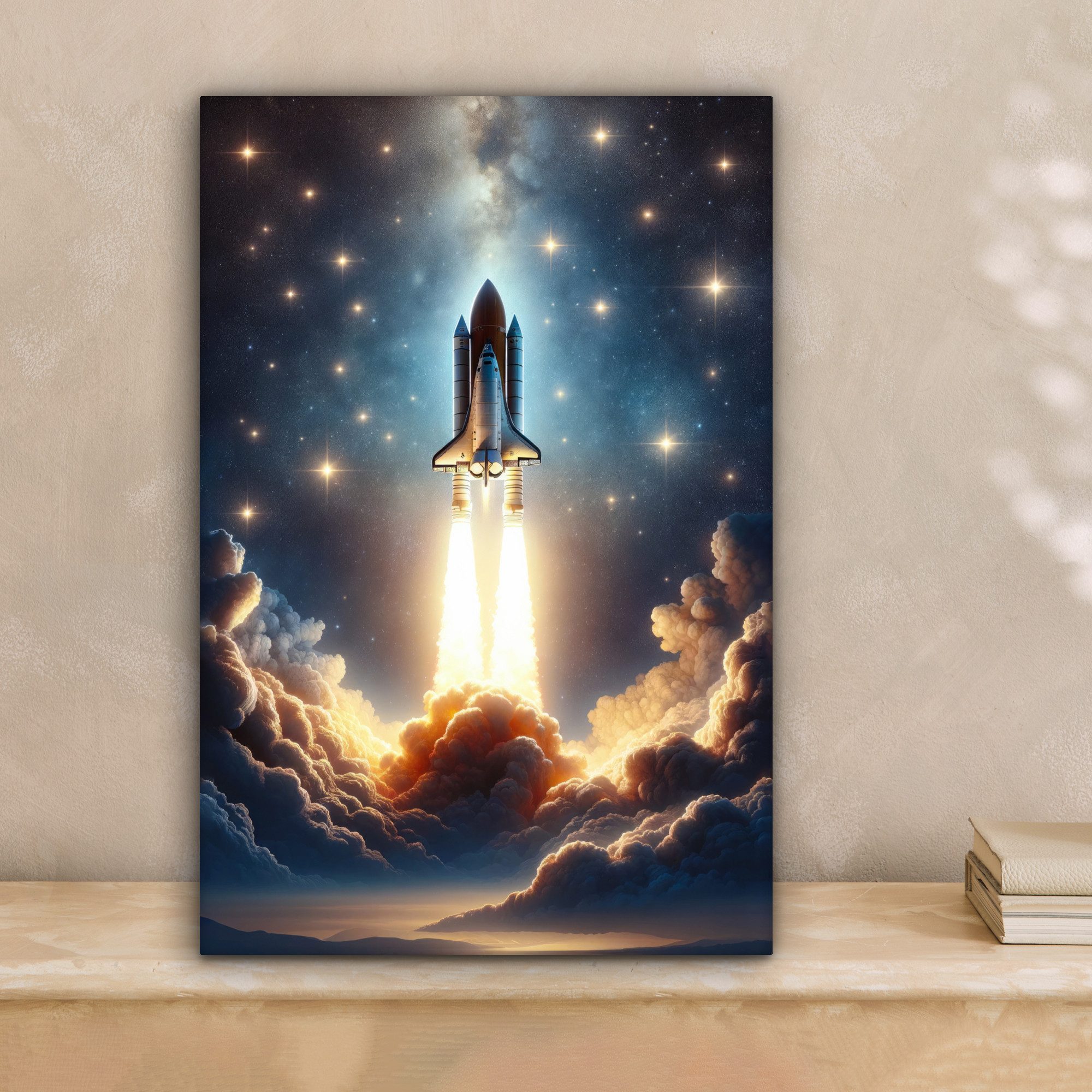 OneMillionCanvasses® Leinwandbild Weltall - Rakete - günstig online kaufen