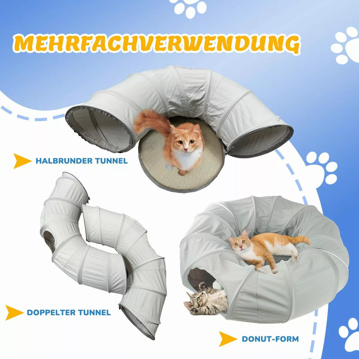 Elegear Tierbett 88cm Katzentunnel, Katzenspielzeug mit günstig online kaufen
