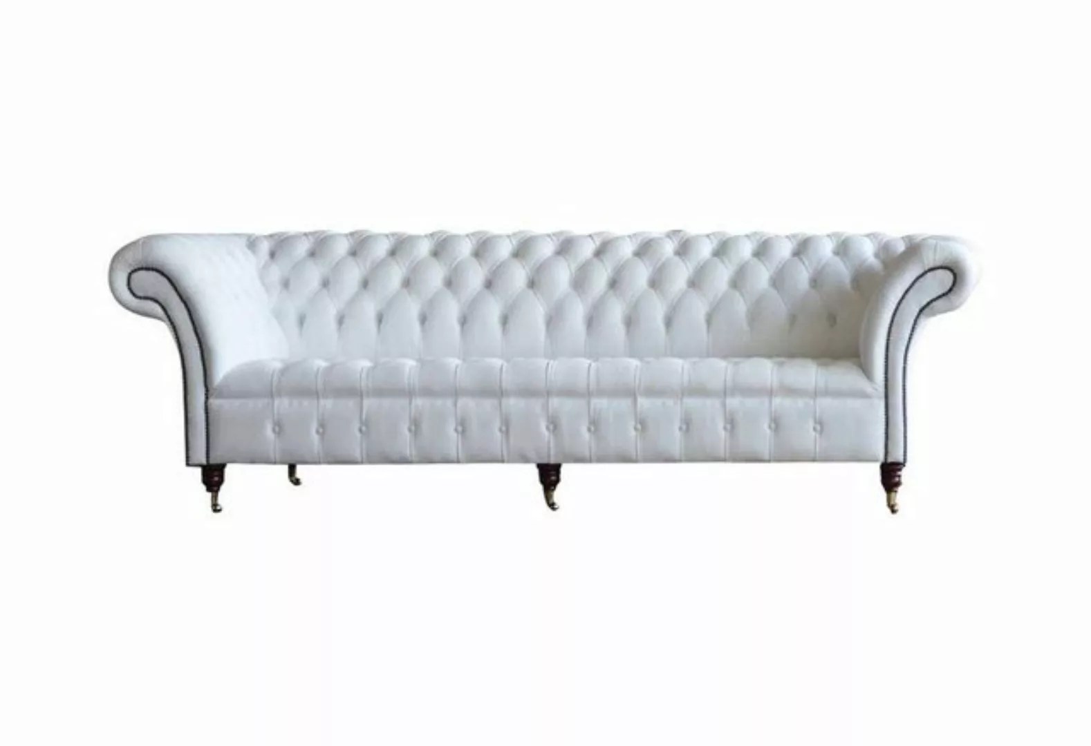 Xlmoebel Sofa Chesterfield Sofa 4-Sitzer Luxus Weiße Textil Polsterung, Her günstig online kaufen