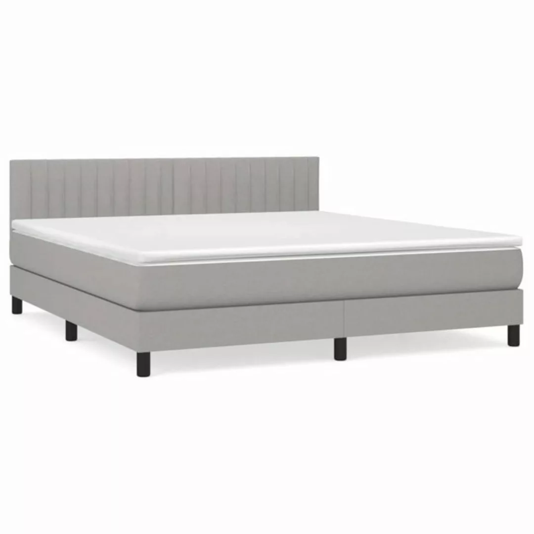 furnicato Bett Boxspringbett mit Matratze Hellgrau 160x200 cm Stoff günstig online kaufen