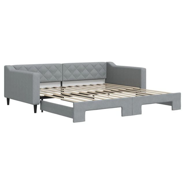 vidaXL Gästebett Gästebett Tagesbett Ausziehbar Hellgrau 100x200 cm Stoff B günstig online kaufen