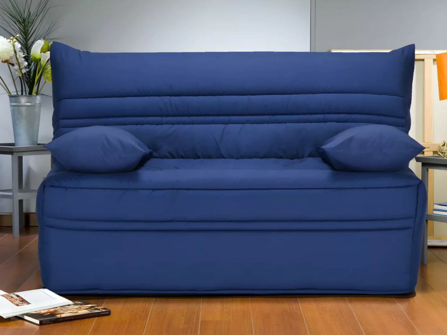 Schlafsofa Klappsofa - Baumwolle - 140 x 190 cm - Blau - CANYON II günstig online kaufen