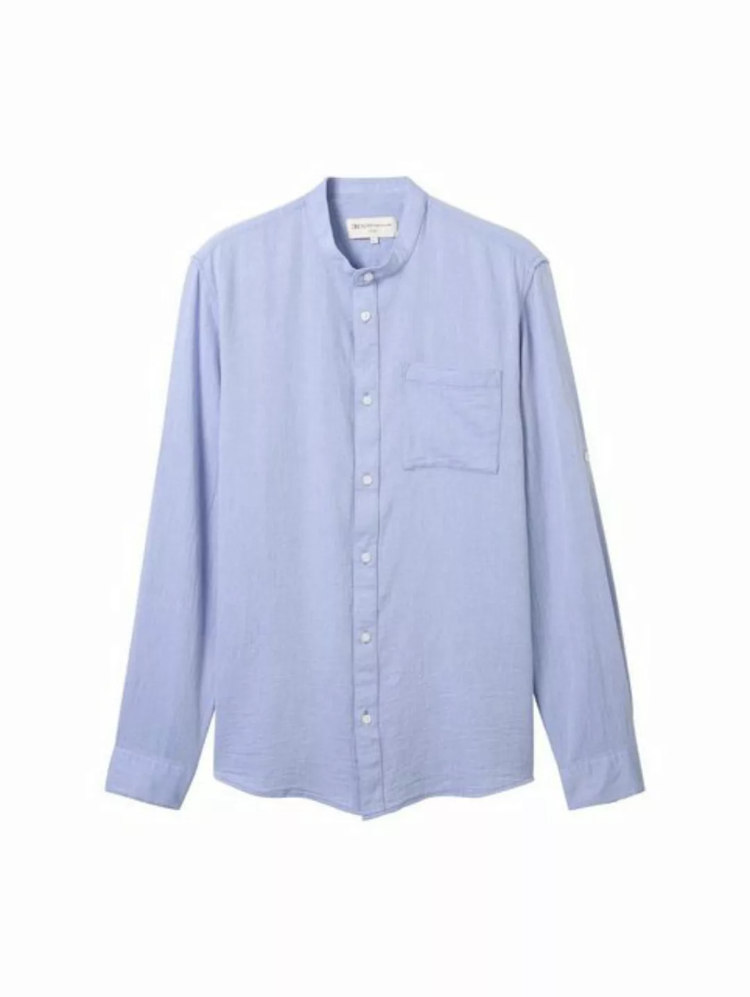TOM TAILOR Denim T-Shirt fitted structured shirt, blue white squared struct günstig online kaufen
