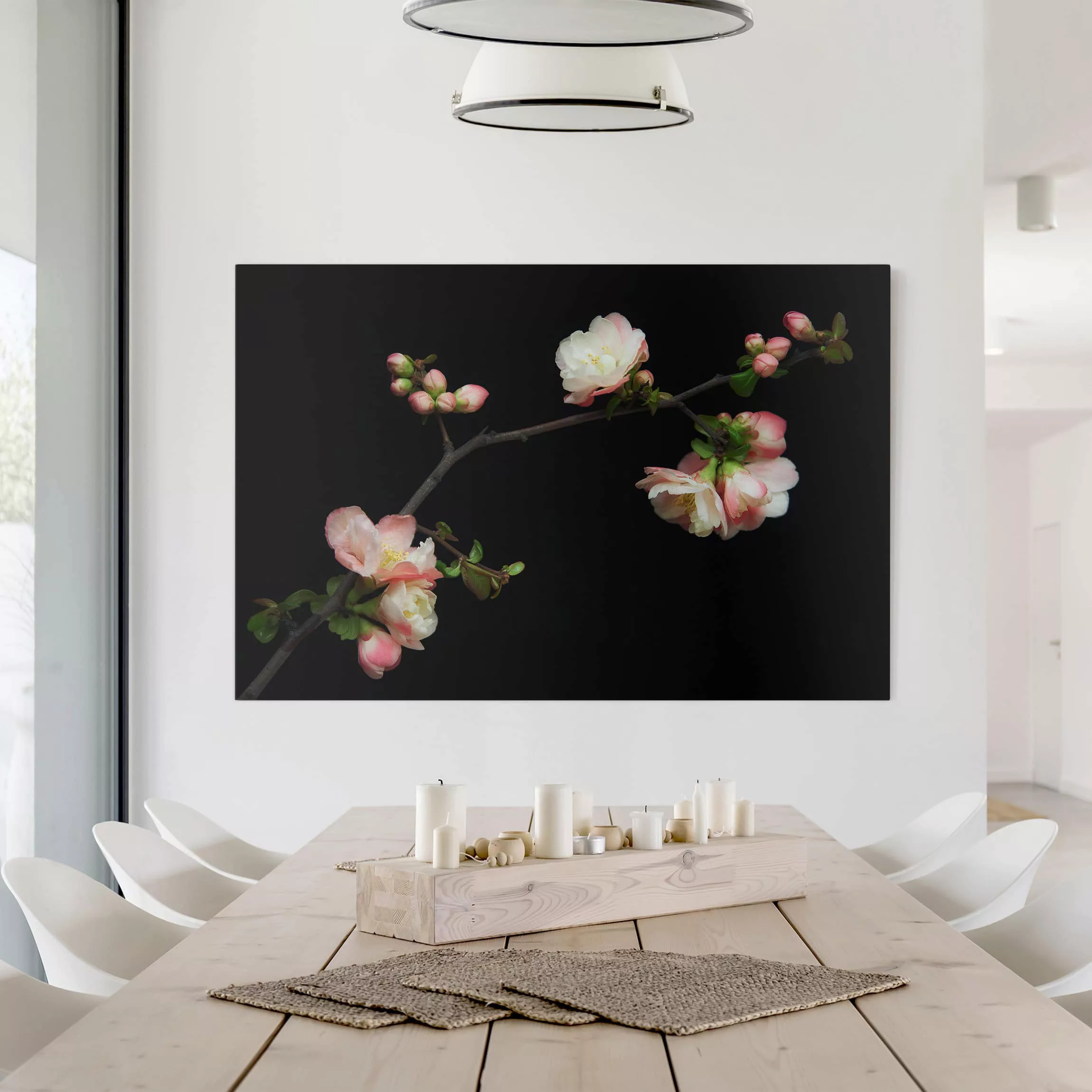 Leinwandbild Blumen - Querformat Blütenzweig Apfelbaum günstig online kaufen