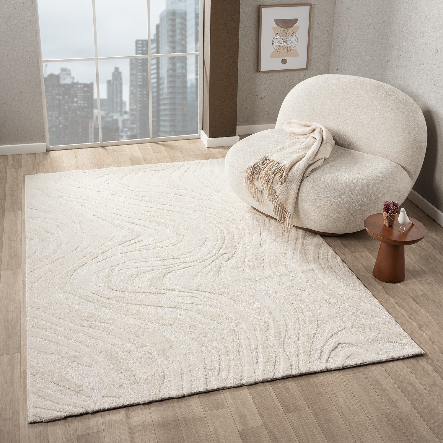 Vimoda Teppich Wellenmuster, modernerer Design, dicht günstig online kaufen
