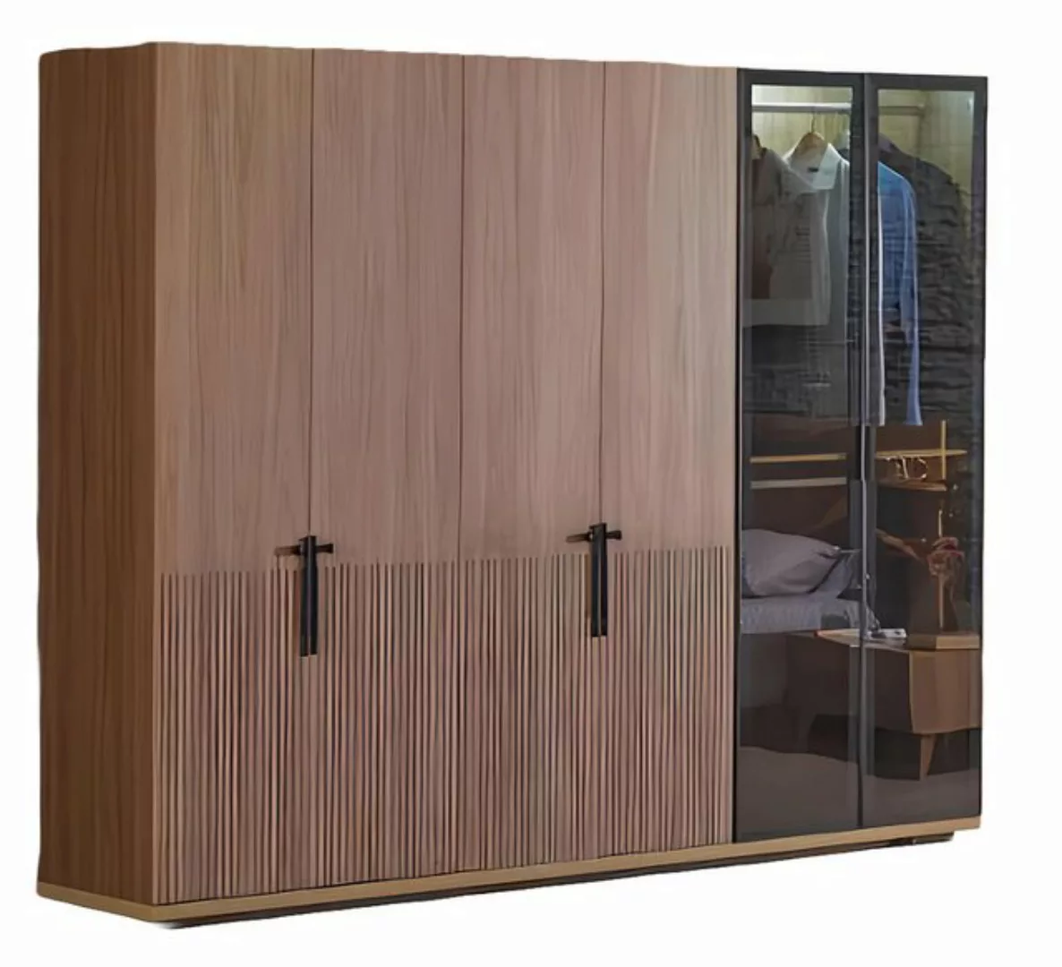 JVmoebel Kleiderschrank Schlafzimmer Kleiderschrank Holz Glas Modern (1-St. günstig online kaufen