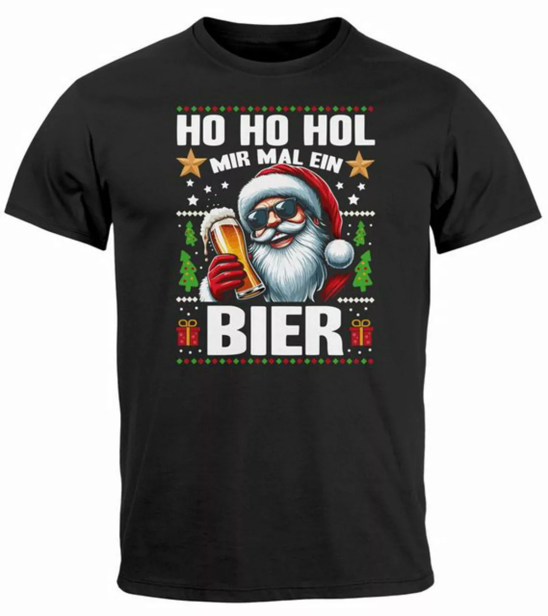 MoonWorks Print-Shirt Herren T-Shirt Weihnachten Spruch Lustig Ho Ho Hol mi günstig online kaufen