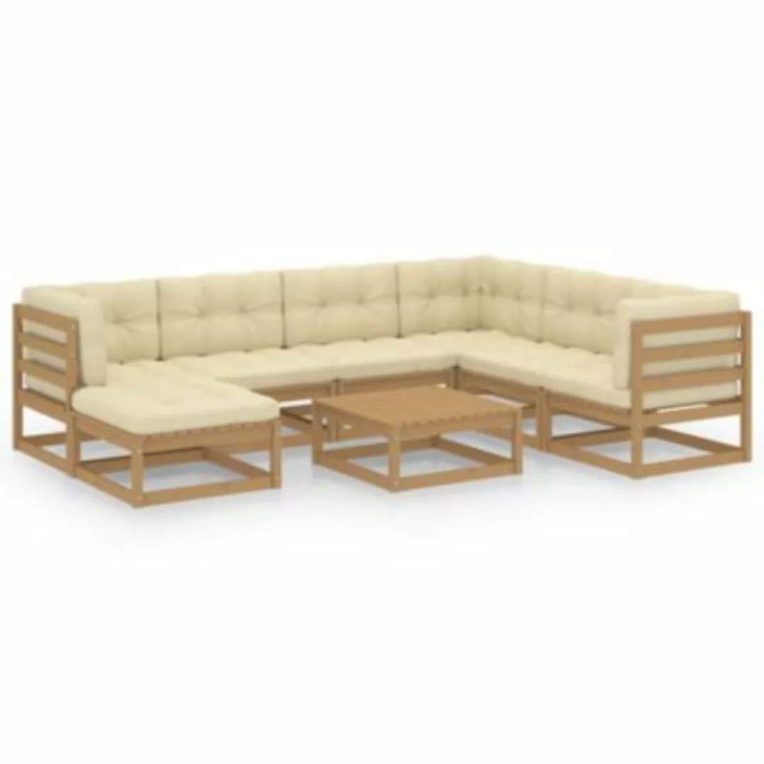 vidaXL 8-tlg. Garten-Lounge-Set mit Kissen Kiefer Massivholz Gartenmöbel-Se günstig online kaufen