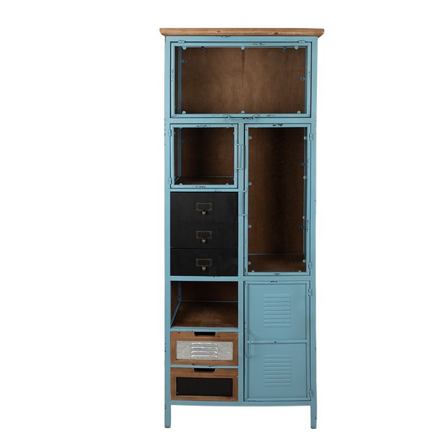 Vintagehaus Vitrine Vitrine Metallschrank Spind Bleu Vintage günstig online kaufen