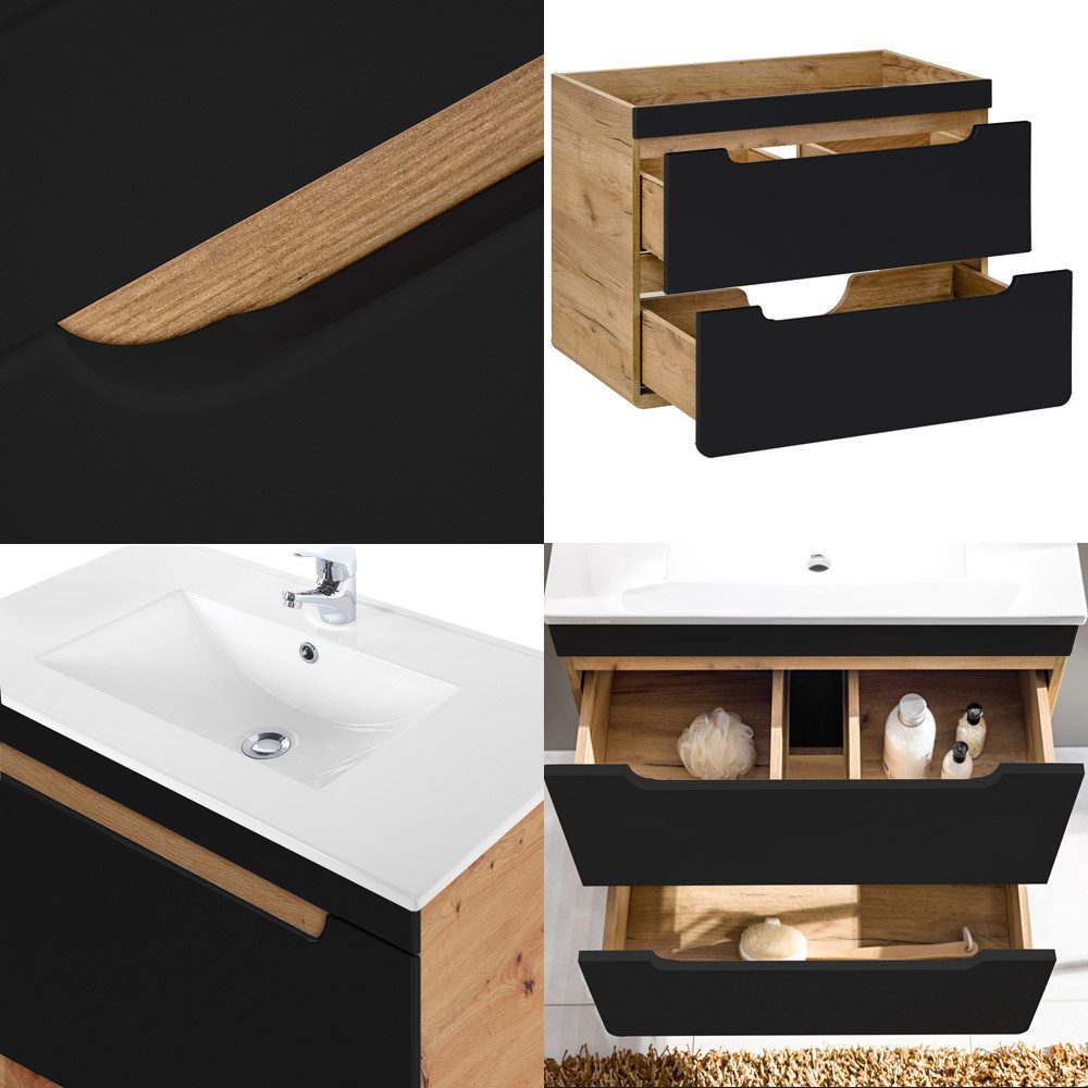 Lomadox Badmöbel-Set NEW-LUTON, (Spar-Set, 6-St), Eiche günstig online kaufen