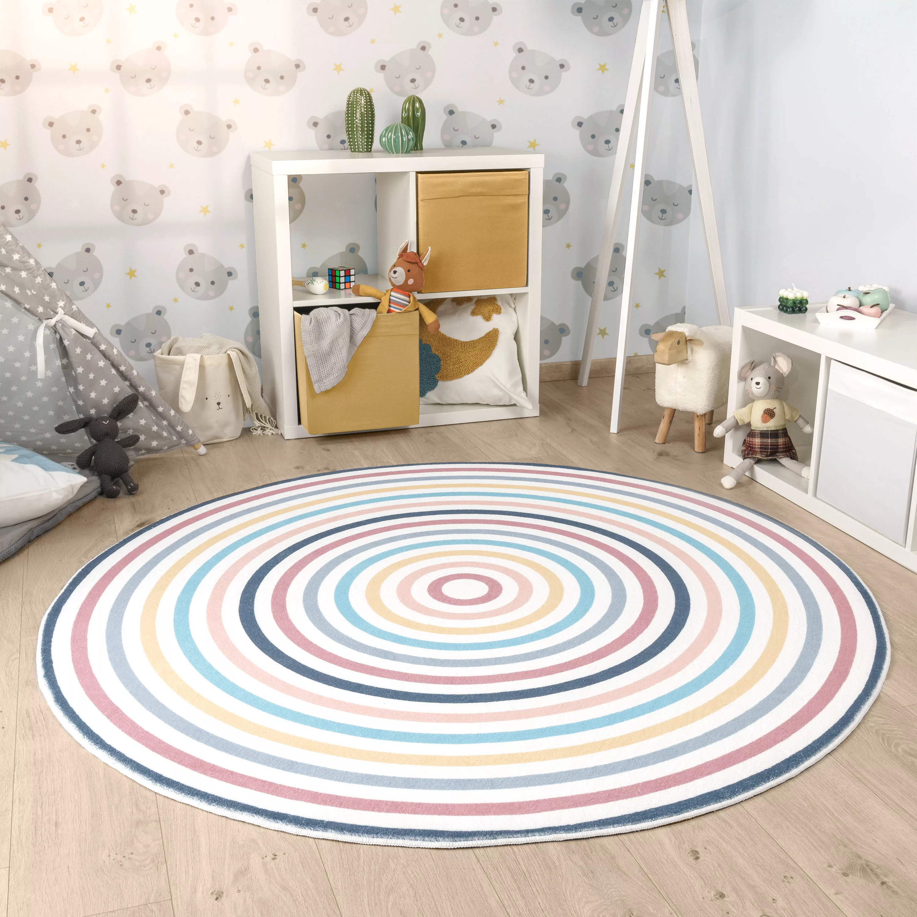 Paco Home Kinderteppich »Niloya 365«, rund, 12 mm Höhe, Spielteppich, Kurzf günstig online kaufen