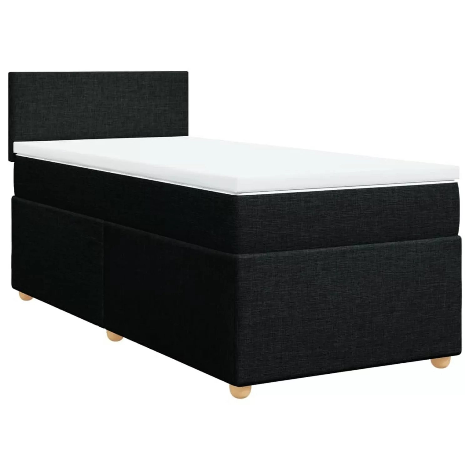 vidaXL Boxspringbett, Boxspringbett mit Matratze Schwarz Stoff günstig online kaufen