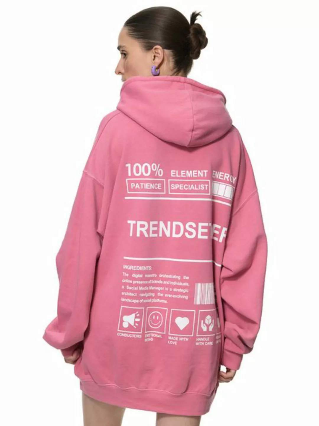 Worldclassca Hoodie Worldclassca Oversized TRENDSETTER Print Hoodie Kapuzen günstig online kaufen