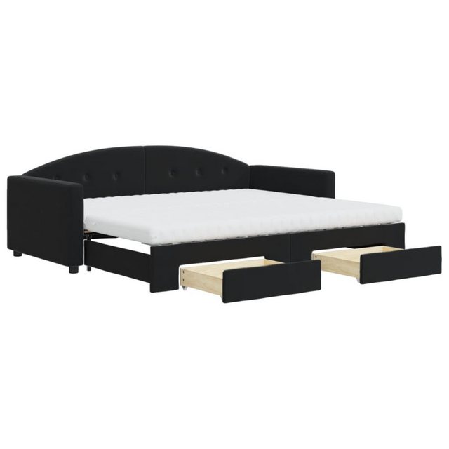 vidaXL Gästebett Gästebett Tagesbett Ausziehbar mit Schubladen Schwarz 90x1 günstig online kaufen