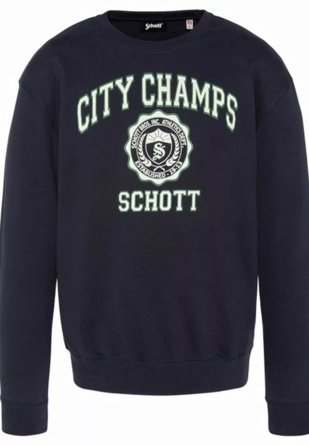 Schott NYC Sweatshirt Pullover Sweatshirt SWIVAN1 mit Rundhalsausschnitt (1 günstig online kaufen